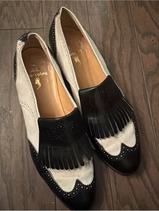Ralph Lauren Shoes - VTG Ralph Lauren Leather 80s Women 7,5 black &white